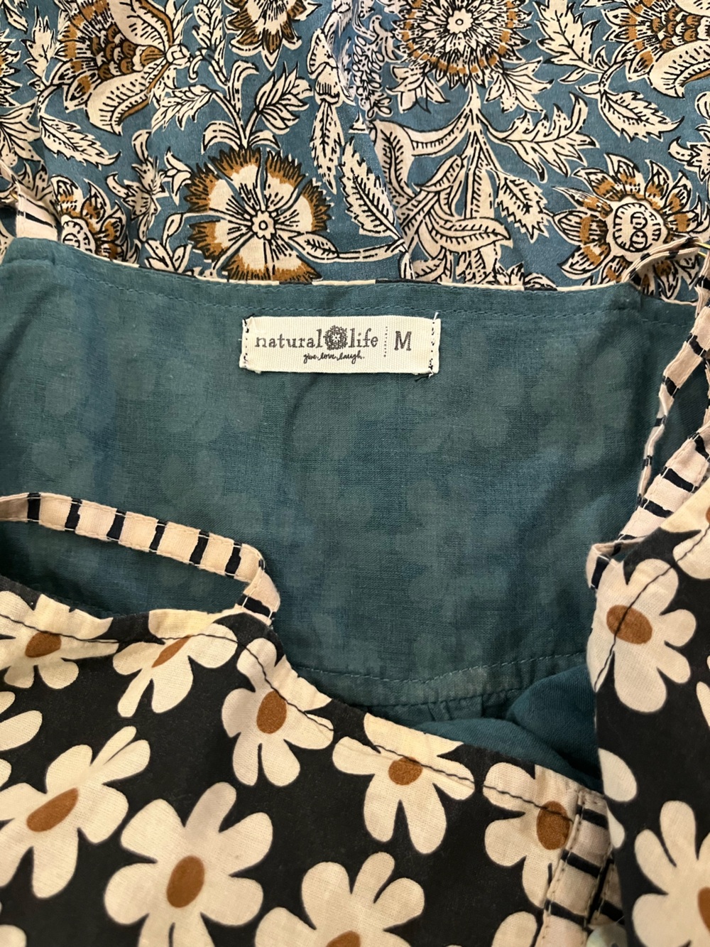 Natural Life Floral Daisy Mixed Print Maxi Dress Boho Size Medium - Picture 5 of 12